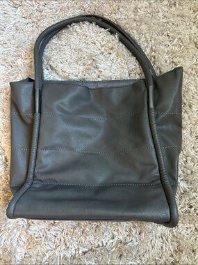 Neiman Marcus Gray Pebbled Leather Tote
